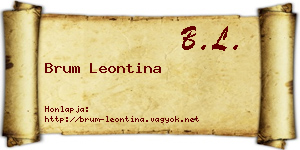 Brum Leontina névjegykártya